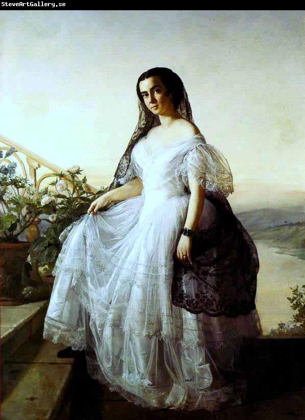 Francois Auguste Biard Portrait of a Woman